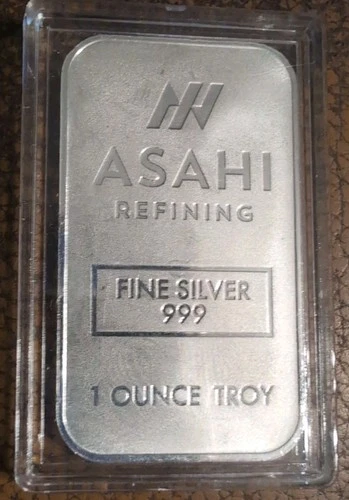 1 Troy oz Silver Bar - Asahi Refining .999 Fine
