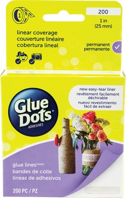 3 Stück Klebepunkte Klebelinien Rolle - transparent - 1'' 200 Stück GD22263