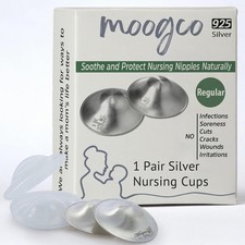 MOOGCO The Original Silver Nursing Cups - 925k Nipple Regular,