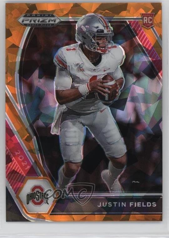 2021 Panini Prizm Draft Picks Orange Ice Prizm Justin Fields #121 02wb