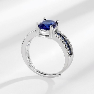 Stilvolle verstellbare blaue Spinell Ringe mit Zirkonia für modischen Look