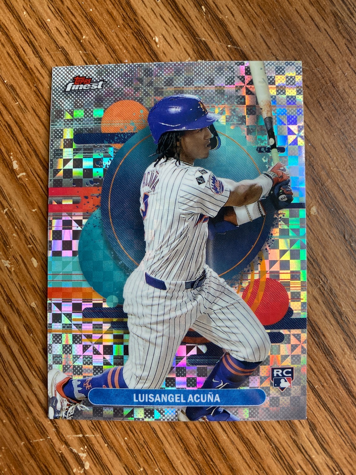 2025 Topps Finest Baseball Luisangel Acuna #108 Checkerboard Uncommon Mets RC
