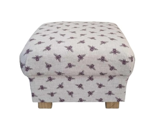 Storage Footstool Bees Fabric Pouffe Ottoman Footstall Duck Egg Honey Bumble - Picture 29 of 32