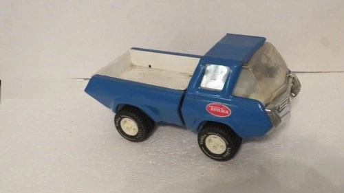 Vintage 1960s 9 INCH, Tonka Blue Mini Pickup Truck Pressed Steel Toy USA