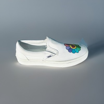 Vans X Slip-Ons Takashi Murakami Multi-Color Flower Men's US 5.5