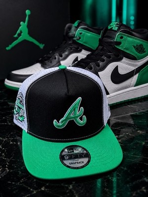 New Era Atlanta Braves Stadium Patch 9FIFTY 950 Jordan Pine Lucky Green Hat Cap