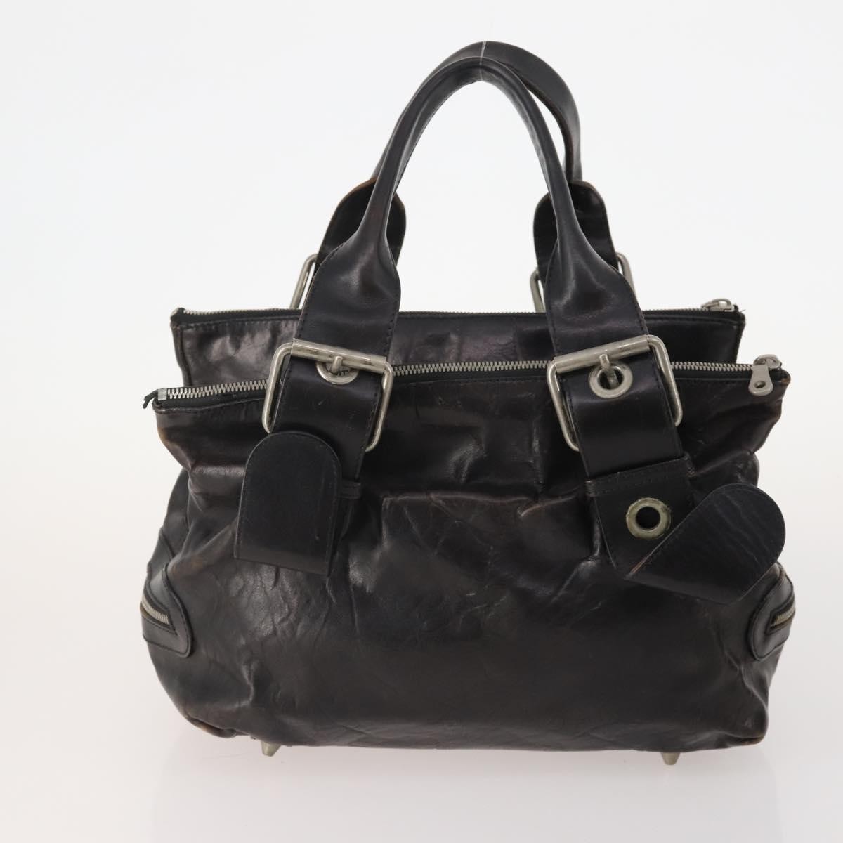 GIVENCHY Chloe Hand Bag Leather 3 Set Black Brown Auth 178857 image 3