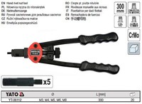 Yato Nietmutternzange Nietzange Zange 300Mm M3-M8 YT-36112