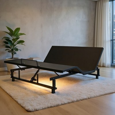 Queen Size Adjustable Bed Base Frame W/ Zero Gravity Head Foot Incline USB Light