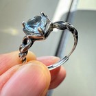 925 Sterling Silver Ring Heart 6mm Natural Blue Topaz Gemstone Handmade Chain — photo 7