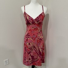 Express Vintage Y2K Babydoll Floral Dress Retro Strappy Size 3/4