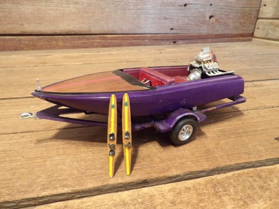 #ad #ad Vintage Hydro Ski Boat amp; Trailer 1 25 Scale Model Kit Junkyard Parts $79.99
