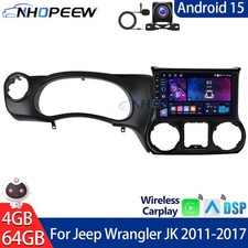 4 64GB For Jeep Wrangler JK 2011-2017 Android 15 Car Stereo Radio GPS Carplay BT