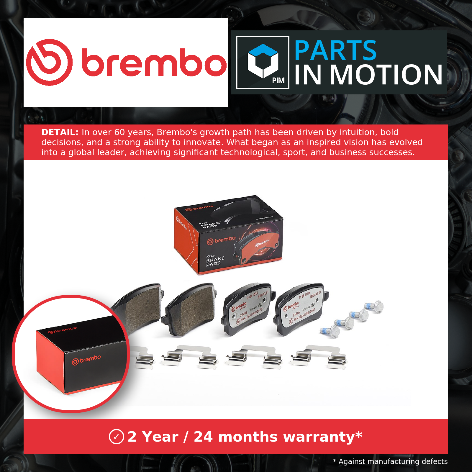 Rear BREMBO P 85 100X Brake Pad Set, disc brake for AUDI,AUDI (FAW) - Image 9