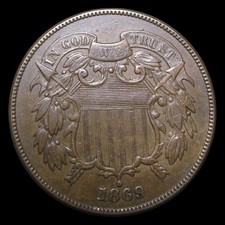 1869 Two Cent Piece 2cp---- Stunning Condition Coin ---- #PP506