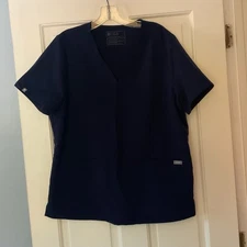 FIGS Casma Three-Pocket Scrub Top Blue Women’s Size XL Medical Uniform Nurse