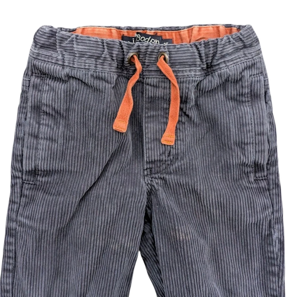 Pantalones de Pana Mini Boden Niños Gris Cordón Algodón Bolsillos Talla 3Y Foto 3 de 4