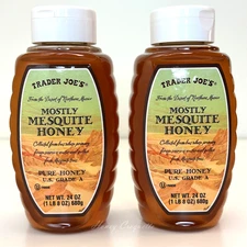 2 X Trader Joes 100% Desert Mesquite Honey 24 Oz Each