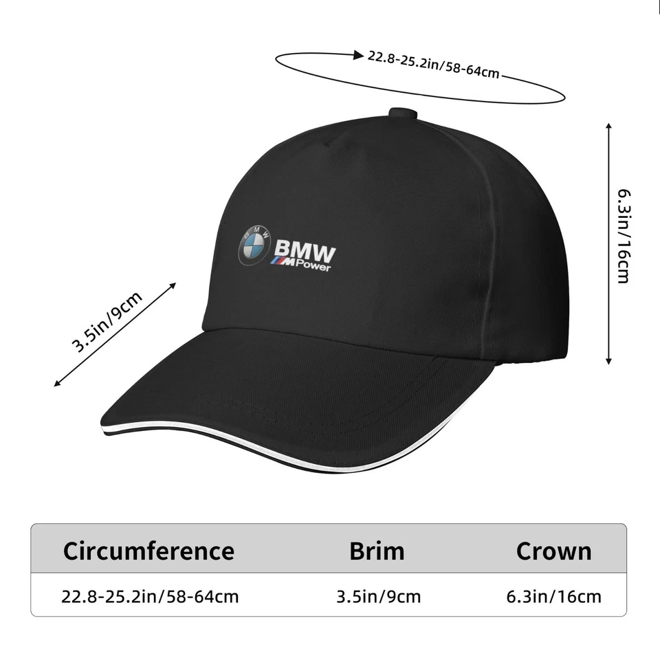 Gorra de béisbol BMW clásica ajustable estilo deportivo gorra de golf negra Foto 3 de 4