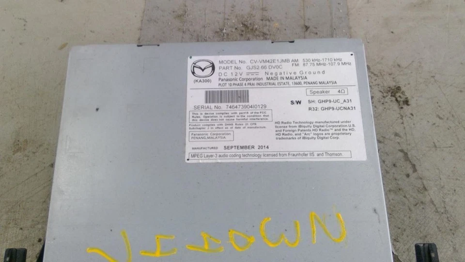 Audio Equipment Radio Receiver With Navigation Fits 13-16 MAZDA CX-5 603052 - Image 2 of 4