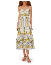 NWT Farm Rio Sicily Off White Midi Dress Size Medium