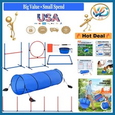 Dog Agility Training Set with Hurdles, Poles, Tunnel, Pause Box, Accessories