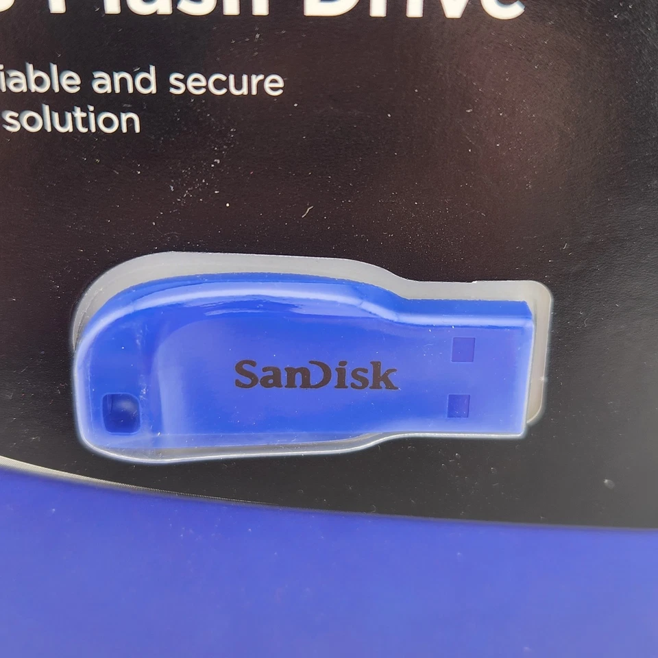 SanDisk 16GB Cruzer Blade USB 2.0 Flash Drive Blue - Image 2 of 4