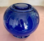 Vintage Fiesta Kitchen Kraft Medium Cobalt Blue Ball Cookie Jar - Canister