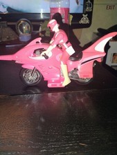 Vtg1995 Mighty Morphin Power Rangers Pink Shark Cycle W/ 1993 Bandai Pink Ranger