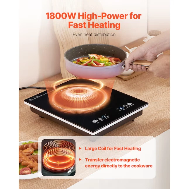 1800W Portable Induction Cooktop Countertop Cooker Burner Stove Hot Plate