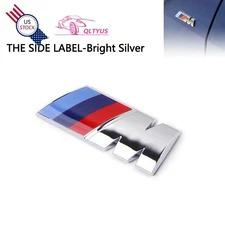 FOR BMW M Series Bright Silver Emblem Lettering Decal Badge fender sticker