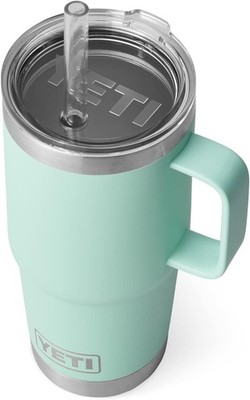 Seafoam 25 oz YETI Rambler Mug with Straw Lid-Insulated READ DESCRIPTION [J3]