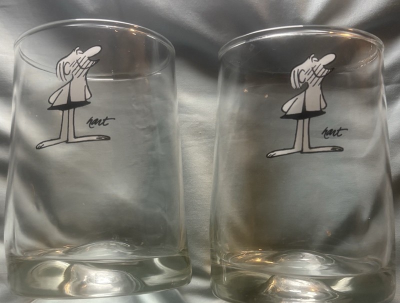 Vintage 1970’s Johnny Hart B.C. Comics Highball Glasses- Set of 2