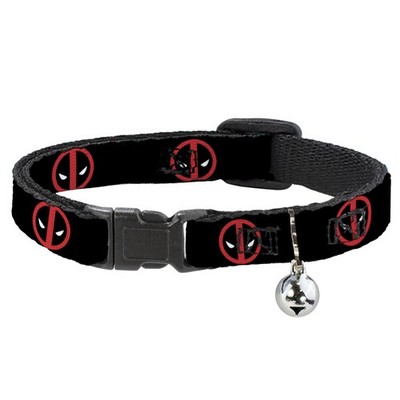 MARVEL DEADPOOL Cat Collar Breakaway with Bell Deadpool Logo Black/R (US IMPORT)