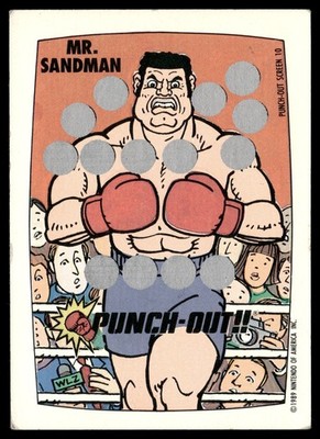 Mr. Sandman Mike Tyson's Punch-Out 1989 Topps Nintendo Scratch-Off Trading Card