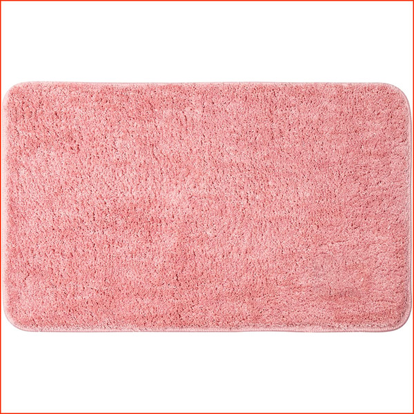 Badezimmerteppich Rutschfest Waschbar SaugfäHig 40X60 Cm Rosa Badteppich-image