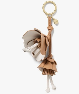 New Kate Spade Charmed Calla Lily Flower Biscotti Bag Charm FOB Keychain Leather
