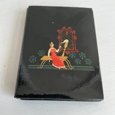 Vintage 1975 Russian Lacquer Address Book Blank Pocket Note Book & Calendar