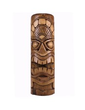 Grand Totem Statue Tiki 50cm en bois massif sculpt