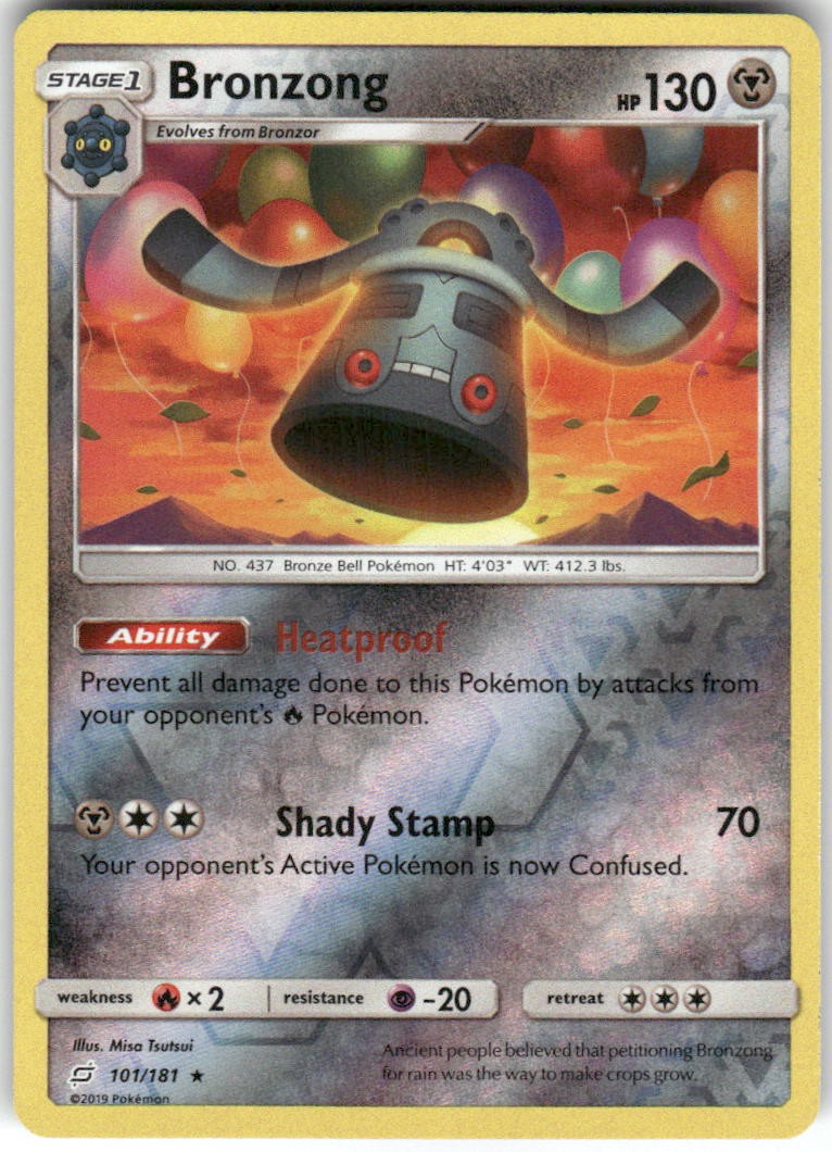 Bronzong 101/181 Rare Team Up Pokemon Reverse Holo Lightly Played
