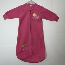 Carters Vintage Baby Sleeper Sack Pink Lady Bug Full Zip Fleece One Size