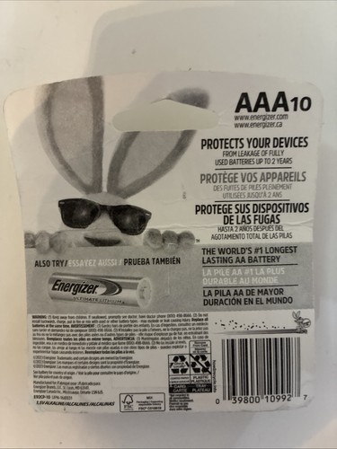 Energizer 10pz MAX Batterie alcaline AAA 12/36 Exp - Foto 2 di 3