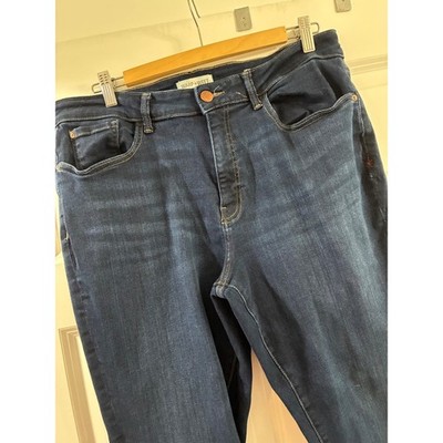 Warp + Weft JFK New York City Jeans Piedmont Dark Wash Blue Womens 16