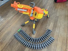 NERF N-Strike Vulcan EBF-25 Complete Gun Blaster w/Tripod Extra Belt 50 Dartd