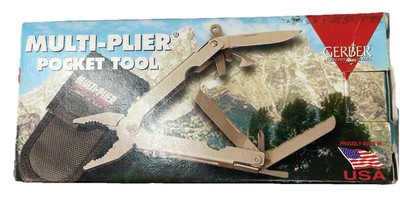 VINTAGE GERBER 55800 EARLY LARGE BEARING PAT PENDING MULTI TOOL PLIERS NIB