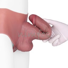 Realistic Penis Sleeve Pants Soft Liquid Silicone Hollow Dildo Pants Wearable