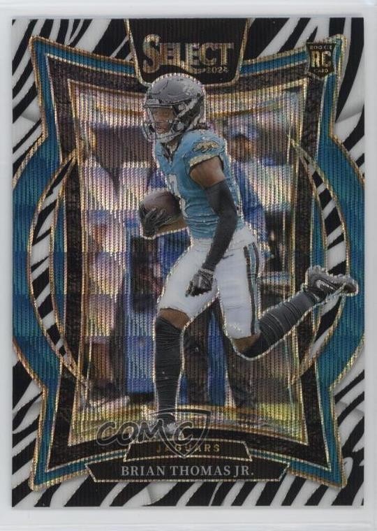 2024 Panini Select Concourse Zebra Prizm Brian Thomas Jr #91 3s8