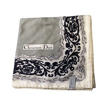 Christian Dior Vintage Silk Scarf Large Rare 100 Silk Used