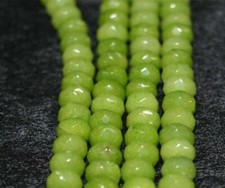 Natural 5x8mm Green Peridot Faceted Abacus Gemstone Loose Beads 15" AAA Strand