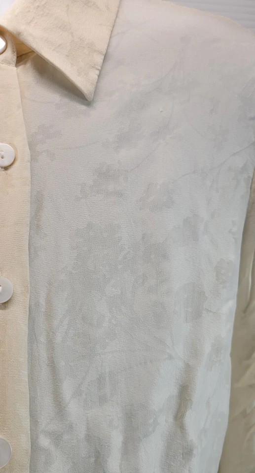 L) Женщина Rena Rowan на пуговицах желтый льняной воротник рубашка 18 Вт - Изображение 4 из 4